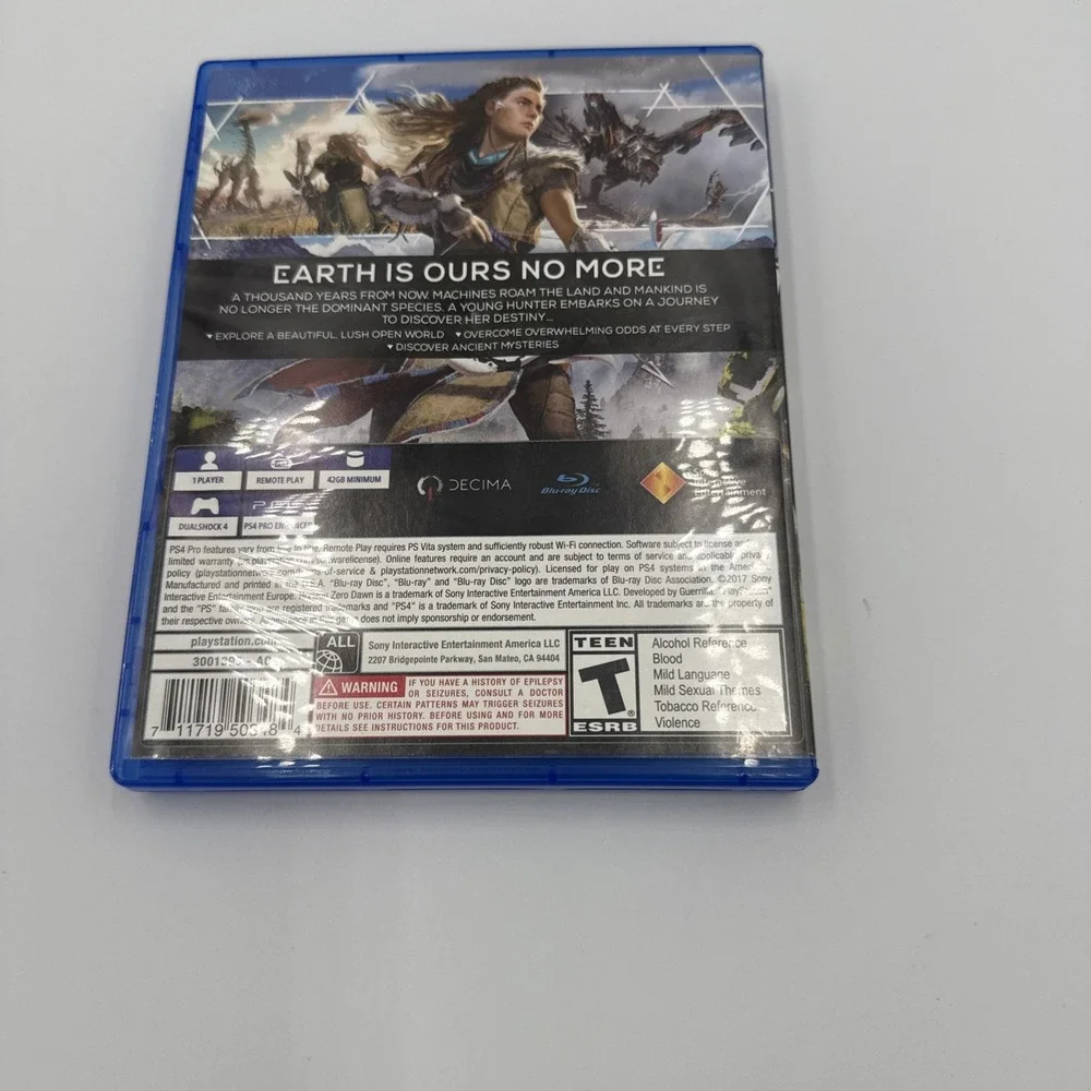 Horizon‎ Zero Dawn (PlayStation 4, 2017) PS4 Clean Disc